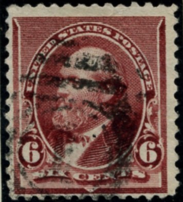 Scott 224 Garfield 6 Cent Stamp Brown Red