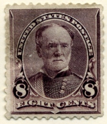 Scott 225 Sherman 8 Cent Stamp Lilac a