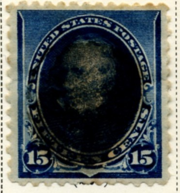 Scott 227 Clay 15 Cent Stamp Indigo a