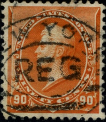Scott 229 Perry 90 Cent Stamp Orange