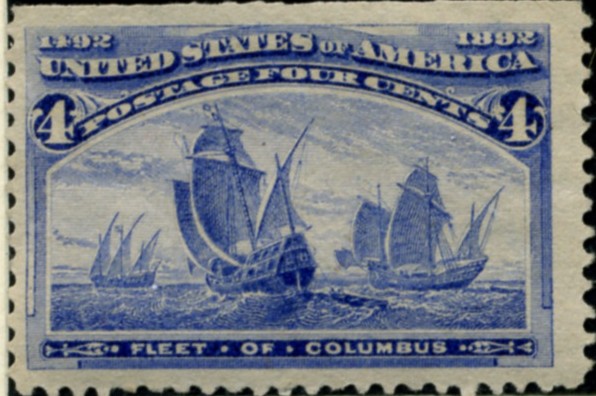 Scott 233 4 Cent Stamp Ultramarine Columbian Exposition