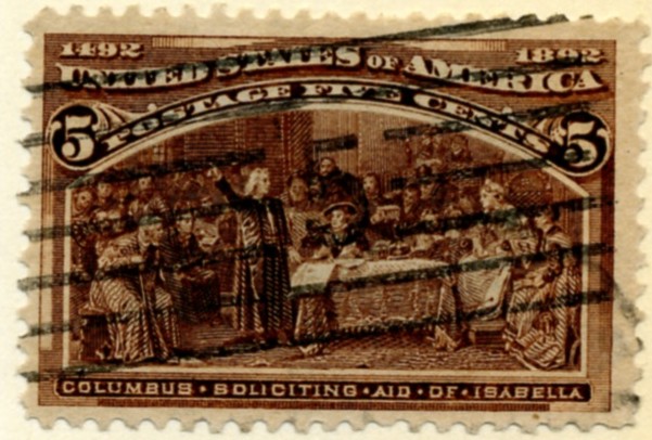 Scott 234 5 Cent Stamp Chocolate Columbian Exposition a