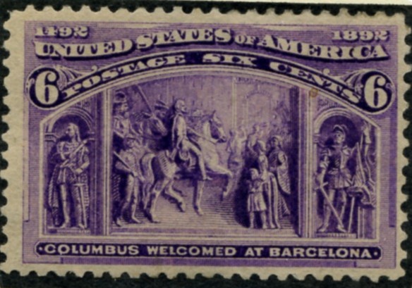 Scott 235 6 Cent Stamp Purple Columbian Exposition