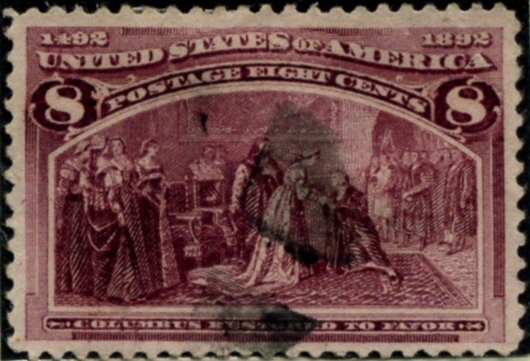 Scott 236 8 Cent Stamp Magenta Columbian Exposition