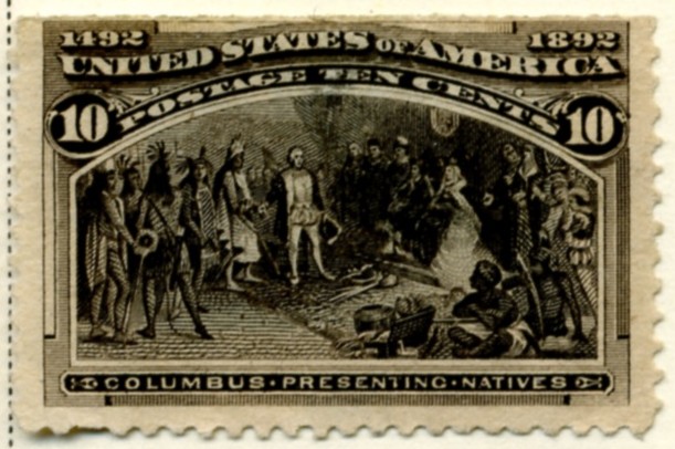 Scott 237 10 Cent Stamp Black Brown Columbian Exposition a