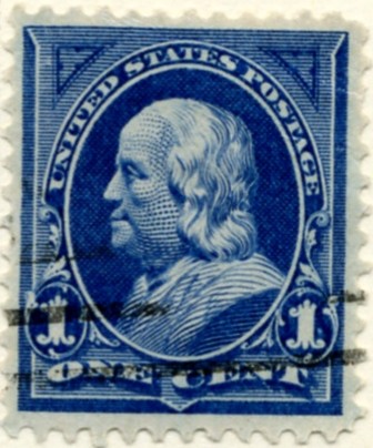 Scott 247 Franklin 1 Cent Stamp Blue a