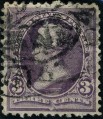 Scott 253 3 Cent Stamp Purple