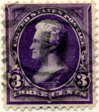 Scott 253 3 Cent Stamp Purple a