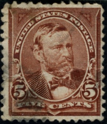 Scott 255 Grant 5 Cent Stamp Chocolate