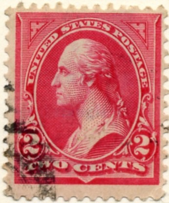 266 Washington 2 Cents Stamp Carmine Type 2 double line watermark a