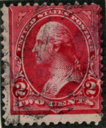 Scott 267 Washington 2 Cents Stamp Carmine Type 3 double line watermark