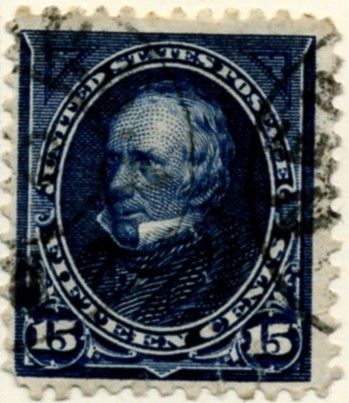 Scott 274 Clay 15 Cents Stamp Dark Blue double line watermark a