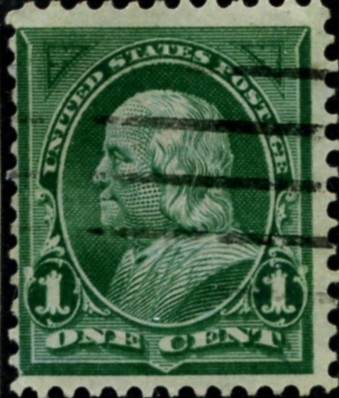 Scott 279 Franklin 1 Cent Stamp Dark Green