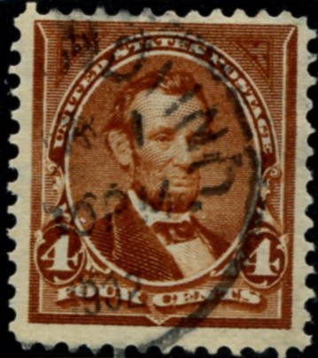 Scott 280 Lincoln 4 Cent Stamp Rose Brown