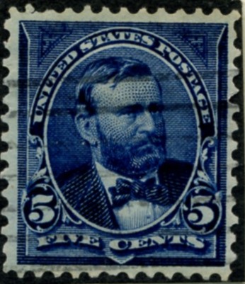 Scott 281 Grant 5 Cent Stamp Dark Blue