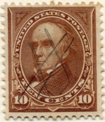 Scott 282c Webster 10 Cent Stamp Brown a