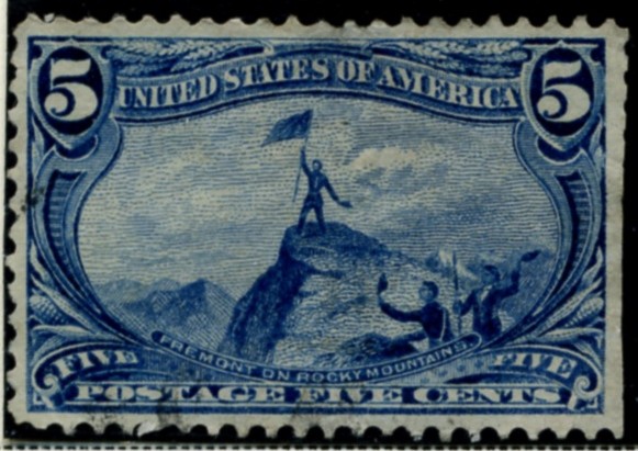 Scott 288 5 Cent Stamp Dull Blue Trans-Mississippi Exposition a