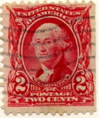 Scott 301 Washington 2 Cent Stamp Carmine Definitive a