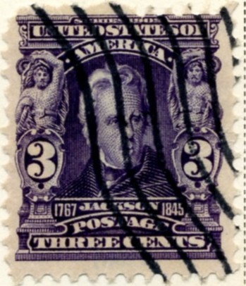 Scott 302 Jackson 3 Cent Stamp Violet Definitive a
