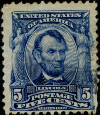 Scott 304 Lincoln 5 Cent Stamp Blue Definitive