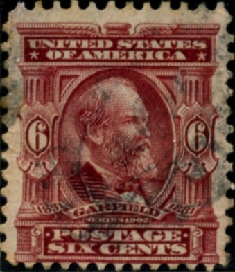 Scott 305 Garfield 6 Cent Stamp Claret Definitive