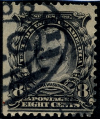 Scott 306 Martha Washington 8 Cent Stamp Violet Black Definitive