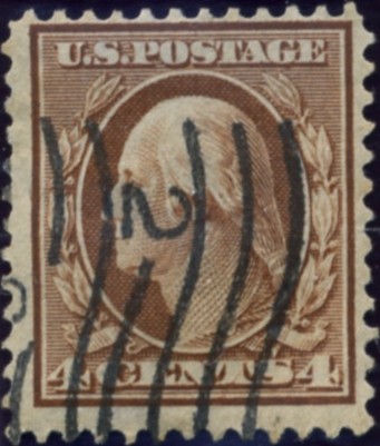 Scott 334 4 Cent Stamp Orange Brown Washington Franklin Series