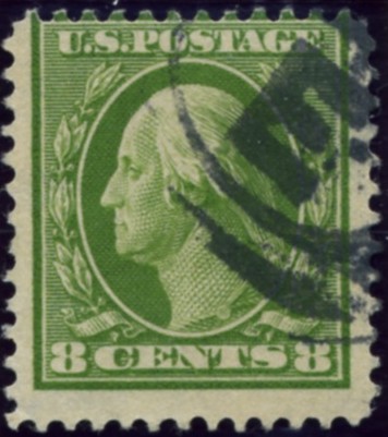 Scott 337 8 Cent Stamp Olive Green Washington Franklin Series