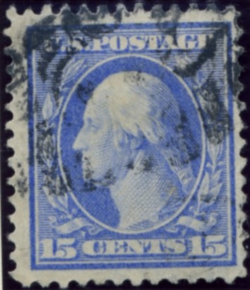 Scott 340 15 Cent Stamp Pale Ultramarine Washington Franklin Series