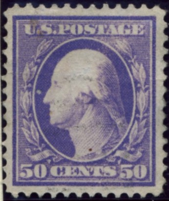 Scott 341 50 Cent Stamp Violet Washington Franklin Series