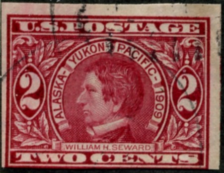 Scott 371 2 Cent Stamp Carmine Alaska Yukon Issue not perforated