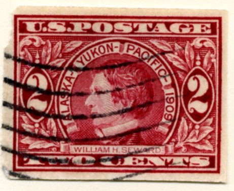 Scott 371 2 Cent Stamp Carmine Alaska Yukon Issue not perforated a