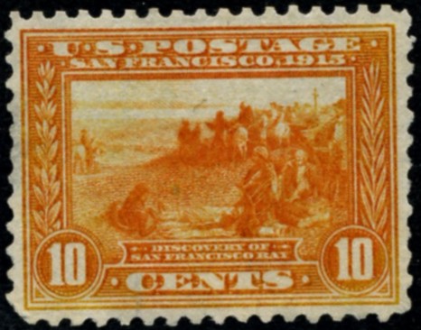 Scott 400a San Francisco Bay 10 Cent Stamp Orange Panama Pacific perforated 12