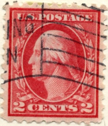 Scott 463 2 Cent Stamp Carmine Washington Franklin Series perforated 10 no watermark a