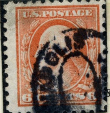 Scott 468 6 Cent Stamp Red Orange Washington Franklin Series perforated 10 no watermark