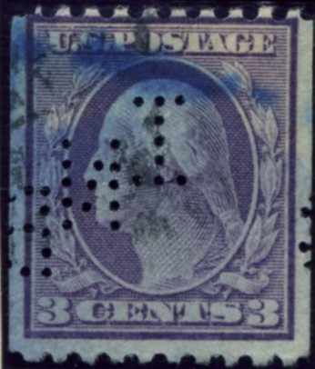 Scott 489 3 Cent Stamp Violet Washington Franklin Series perforated 10 horizontally no watermark