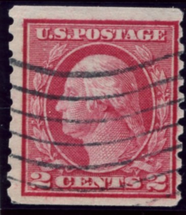 Scott 491 2 Cent Stamp Carmine Type 2 Washington Franklin Series perforated 10 vertically no watermark