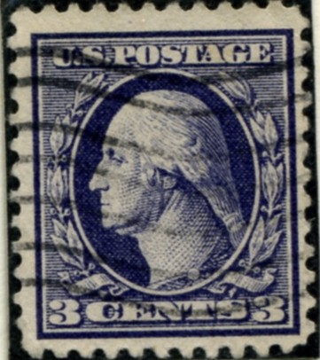 Scott 502 3 Cent Stamp Violet Type 2 Washington Franklin Series perforated 11 no watermark
