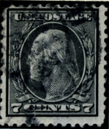 Scott 507 7 Cent Stamp Black Washington Franklin Series perforated 11 no watermark