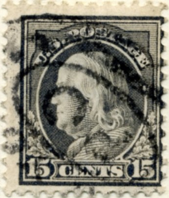 Scott 514 15 Cent Stamp Gray Washington Franklin Series perforated 11 no watermark a