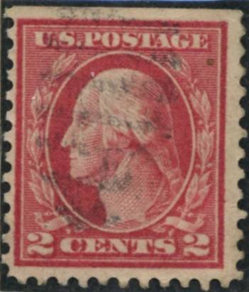 Scott 528 2 Cent Stamp Carmine Type 5a Washington Franklin Series perforated 11 no watermark