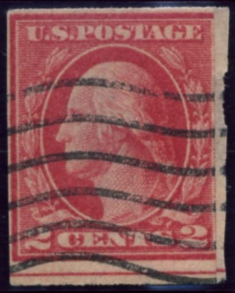 Scott 534 2 Cent Stamp Carmine Type 5a Washington Franklin Series not perforated no watermark