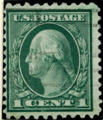 Scott 538 1 Cent Stamp Green Washington Franklin Series Rotary Press Printing