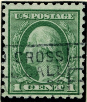 Scott 543 1 Cent Stamp Green Washington Franklin Series Rotary Press Printing Perforated 10x10