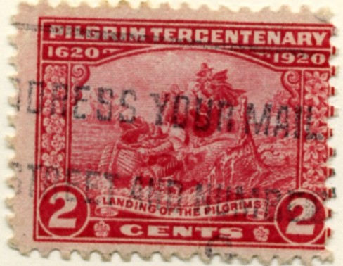 Scott 549 Landing 2 Cent Stamp Carmine Rose Pilgrim Issue a