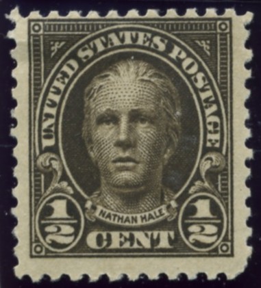 Scott 551 Nathan Hale 1/2 Cent Stamp Olive Brown Definitive