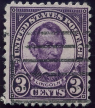 Scott 555 Lincoln 3 Cent Stamp Violet Definitive