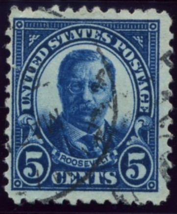 Scott 557 Roosevelt 5 Cent Stamp Dark Blue Definitive