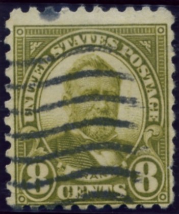 Scott 589 Grant 8 Cent Stamp Olive Green Series of 1922-1925 Rotary Press