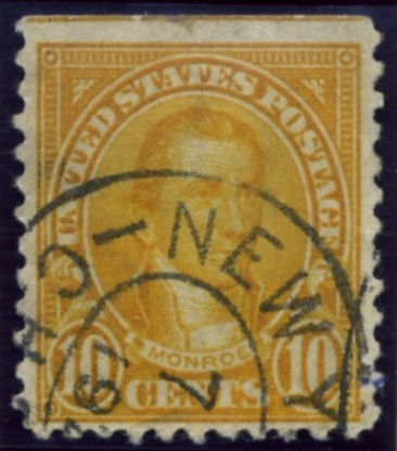 Scott 591 Monroe 10 Cent Stamp Orange Series of 1922-1925 Rotary Press